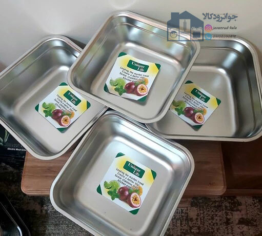 سرویس آبکش و لگن 8 پارچه مربعی استیل یونیک لایف Unique Life 