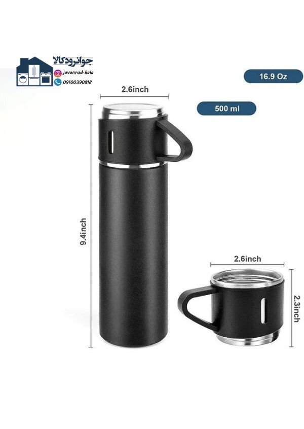  فلاسک لیوان دار 3 لیوانه حجم 500 میلی لیتر Vacuum flask 