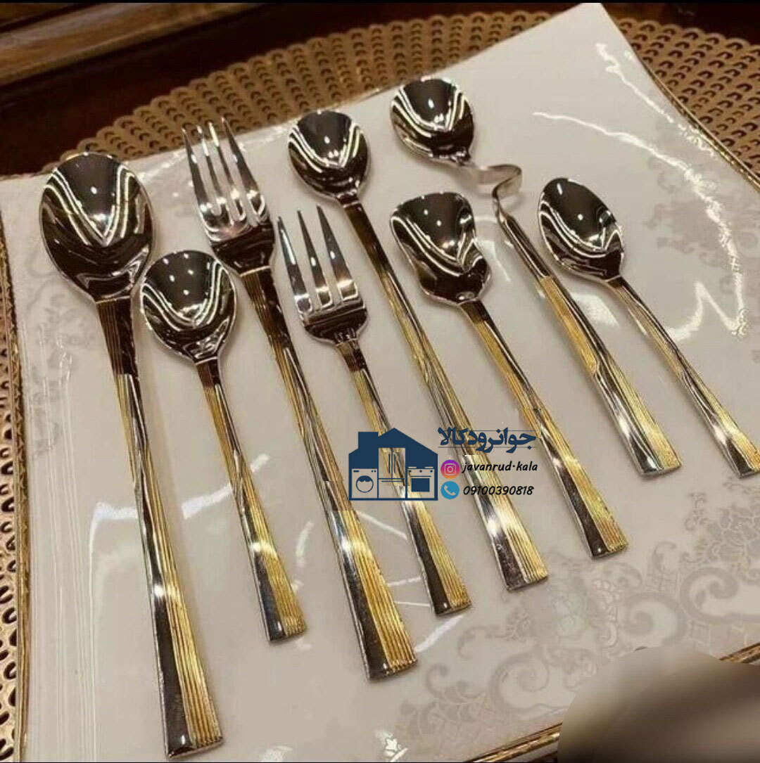  سرویس 24 نفر 120 پارچه قاشق و چنگال یونیک مدل آجری Unique 