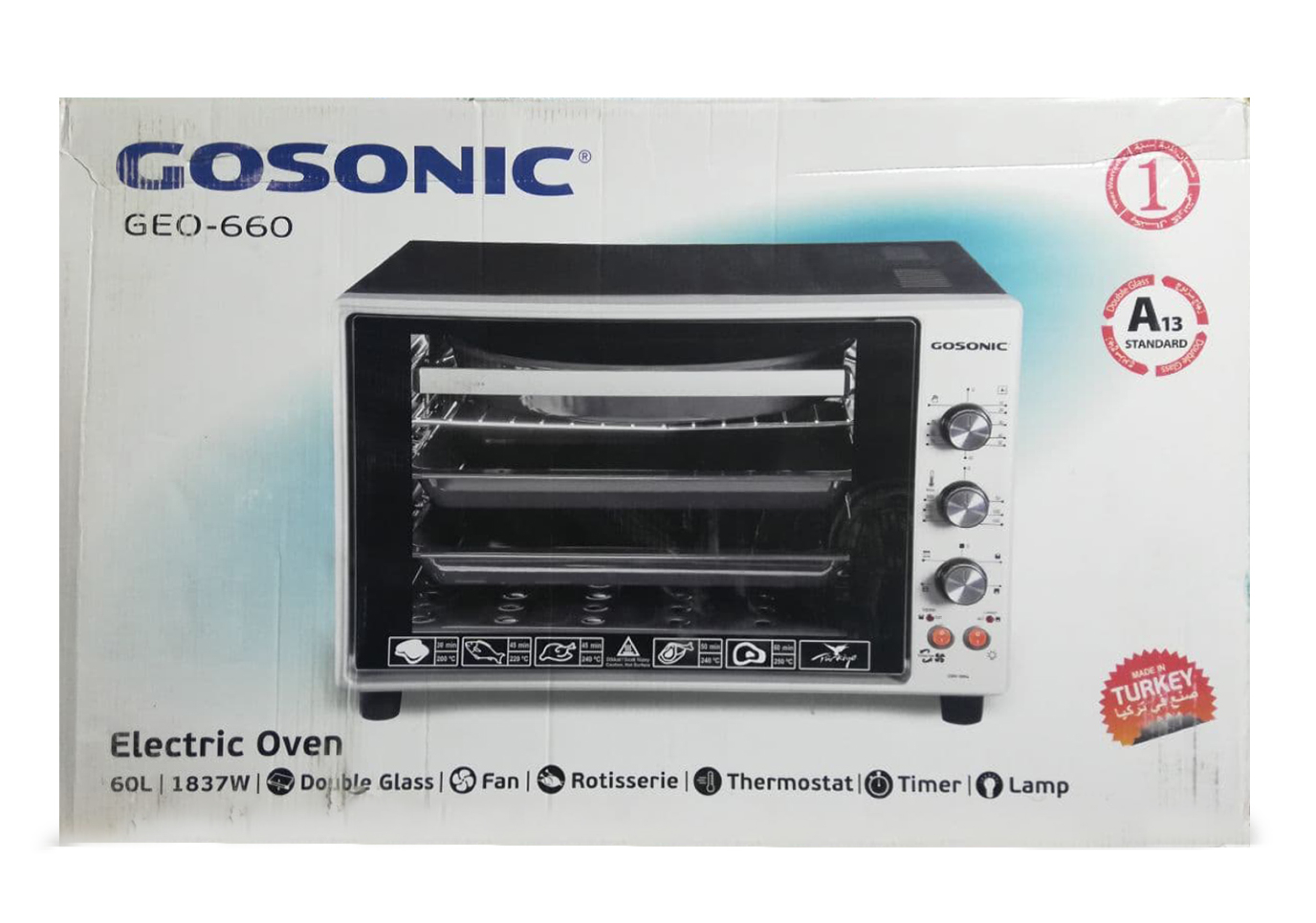  1آون توستر گوسونیک مدل Toaster Oven Gosonic Geo-660 