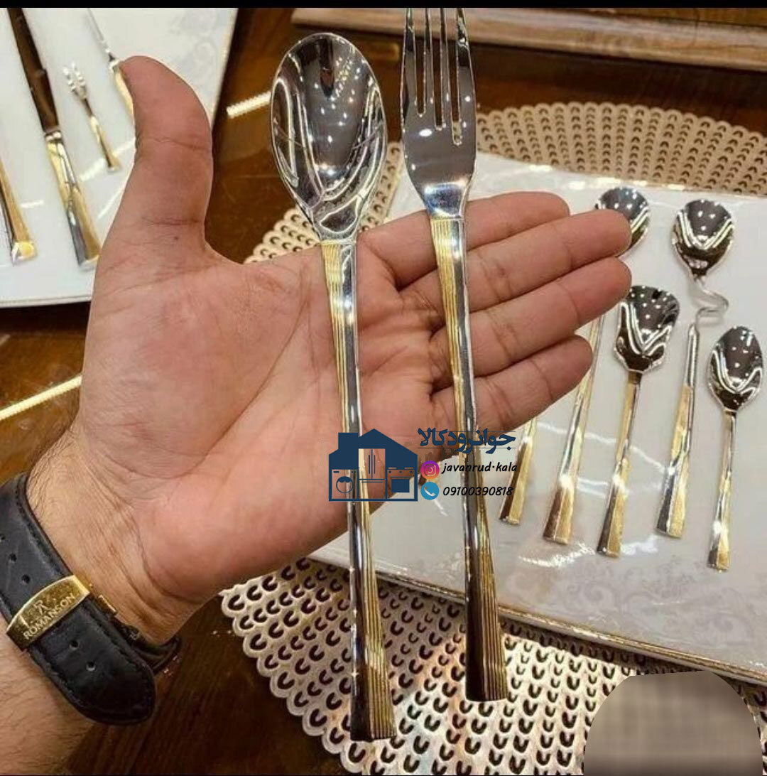  سرویس 24 نفر 120 پارچه قاشق و چنگال یونیک مدل آجری Unique 