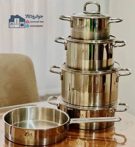سرویس قابلمه استیل 9 پارچه زیو سری بابل مدل Zio ZCS-1340/5s26