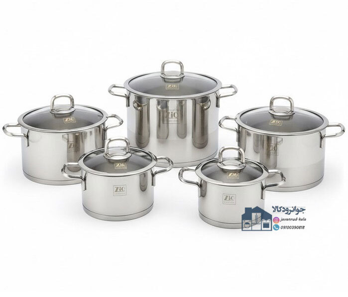  سرویس قابلمه استیل 10 پارچه برند زیو مدل Zio ZCS-1320 