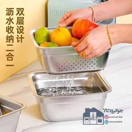 سرویس آبکش و لگن 8 پارچه مربعی استیل یونیک لایف Unique Life