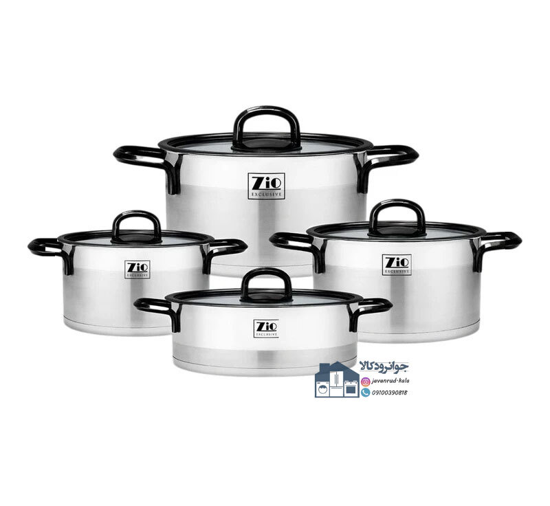  سرویس قابلمه و تابه استیل ۸ پارچه زیو مدل Zio ZCS-1378/4S26 
