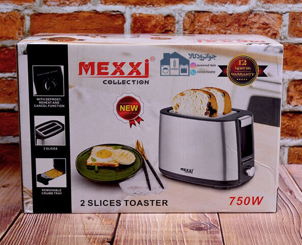  توستر نان برقی 750 وات برند مکسی مدل MEXXI TOST-03-B 