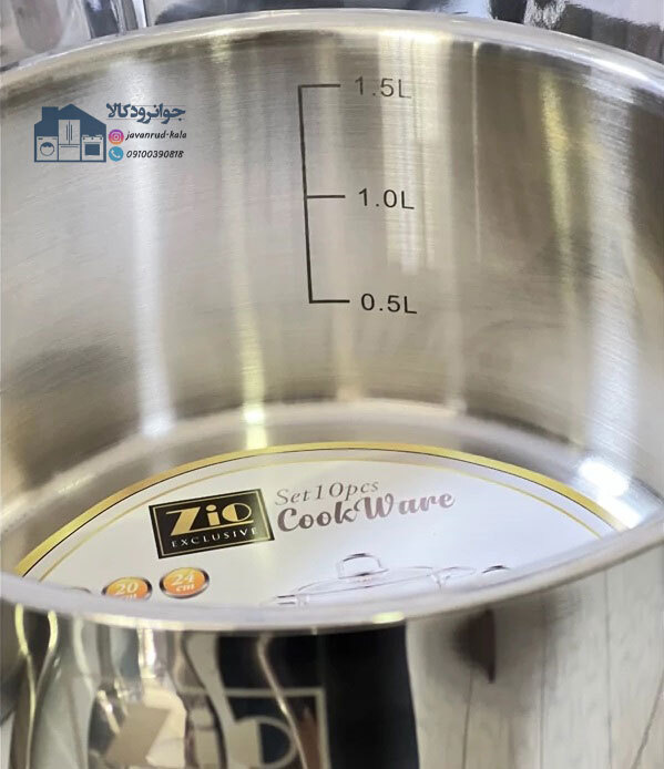  سرویس قابلمه و تابه استیل ۸ پارچه زیو مدل Zio ZCS-1378/4S26 